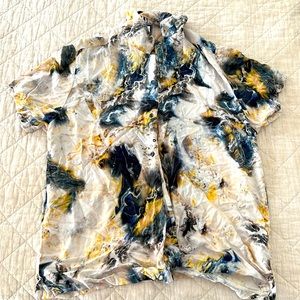 Denim & Flower marble button down shirt